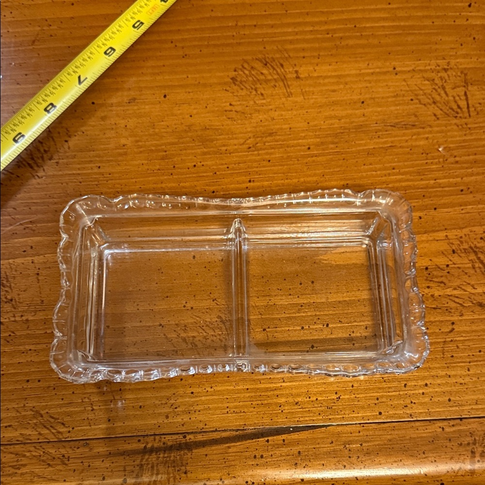 Vintage Glass Divided Serving Dish